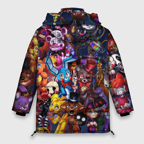 Женская зимняя куртка Oversize Cute FNAF Pattern, цвет черный - фото 2