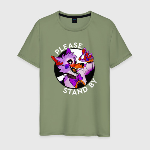 Мужская футболка хлопок с принтом Please Stand By Foxy, вид спереди #2