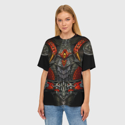 Женская футболка oversize 3D Lineage 2 Draconic Light Доспехи - фото 2