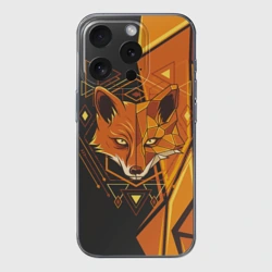 Чехол для iPhone 15 Pro силиконовый с защитой камеры Лиса: Этника