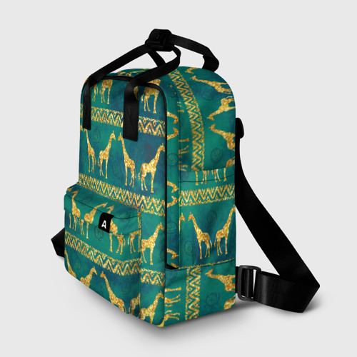 Женский рюкзак 3D Золотые жирафы паттерн - фото 2