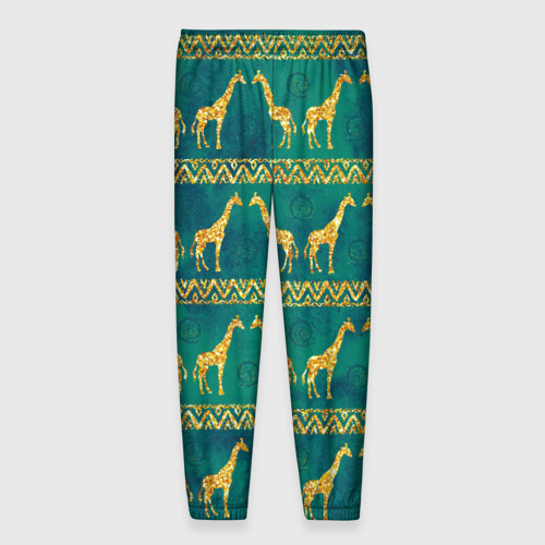 Мужские брюки 3D Золотые жирафы паттерн, цвет 3D печать - фото 2