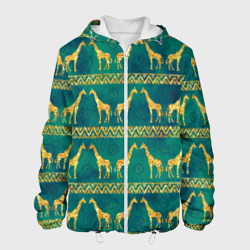 Мужская куртка 3D Золотые жирафы паттерн