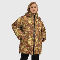 Женская зимняя куртка Oversize Творческий камуфляж в военном стиле - фото 2