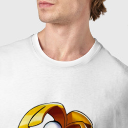 Футболка с принтом Rayman    legends для мужчины, вид на модели спереди №4. Цвет основы: белый