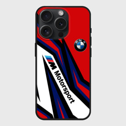 Чехол силиконовый для Apple iPhone 15 Pro матовый БМВ мотоспорт BMW motosport