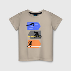 Детская футболка хлопок Триатлон - плыть, ехать, бежать