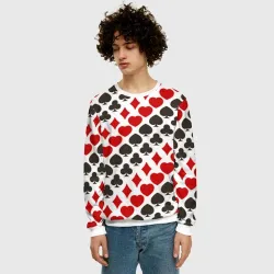 Мужской свитшот 3D Карточные Масти Card Suits pattern - фото 2