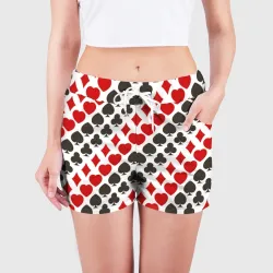 Женские шорты 3D Карточные Масти Card Suits pattern - фото 2