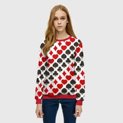 Женский свитшот 3D Карточные Масти Card Suits pattern - фото 2