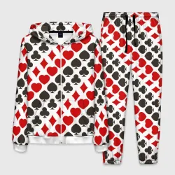 Мужской костюм 3D Карточные Масти Card Suits pattern
