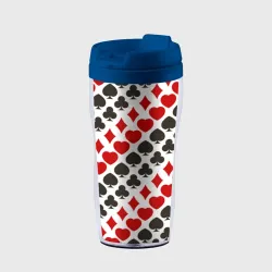 Термокружка-непроливайка Карточные Масти Card Suits pattern