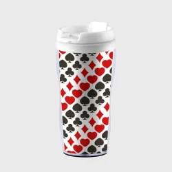 Термокружка-непроливайка Карточные Масти Card Suits pattern