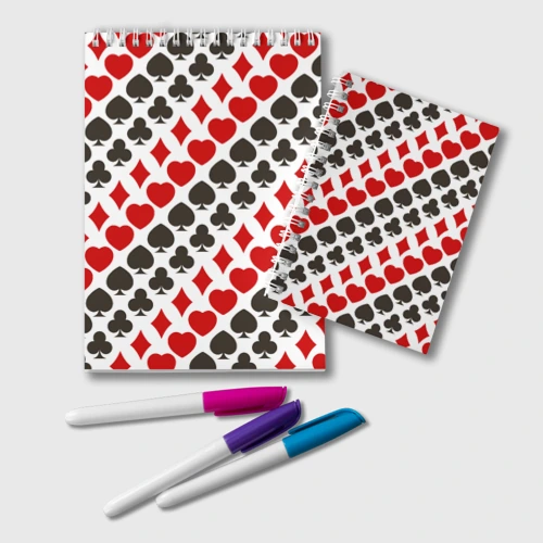 Блокнот Карточные Масти Card Suits pattern