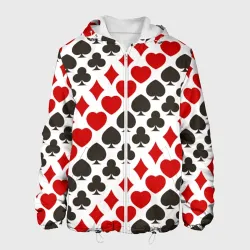 Мужская куртка 3D Карточные Масти Card Suits pattern