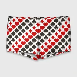 Мужские купальные плавки 3D Карточные Масти Card Suits pattern