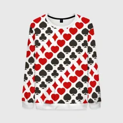 Мужской свитшот 3D Карточные Масти Card Suits pattern