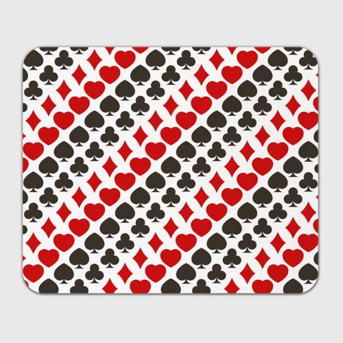 Прямоугольный коврик для мышки Карточные Масти Card Suits pattern