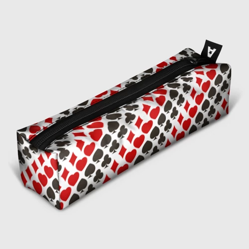 Пенал школьный 3D Карточные Масти Card Suits pattern