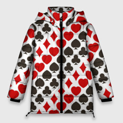 Женская зимняя куртка Oversize Карточные Масти Card Suits