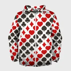 Мужская ветровка 3D Карточные Масти Card Suits pattern