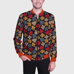 Мужской бомбер 3D Карточные Масти Cards pattern - фото 2