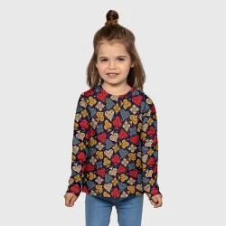 Детский лонгслив 3D Карточные Масти Cards pattern - фото 2