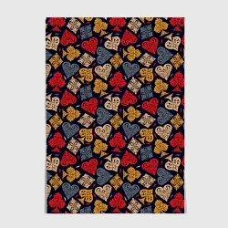 Постер Карточные Масти Cards pattern