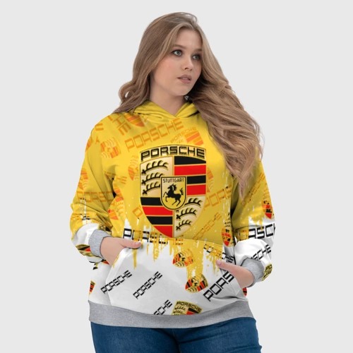Женская толстовка 3D с принтом Porsche Порше паттерн, фото #4