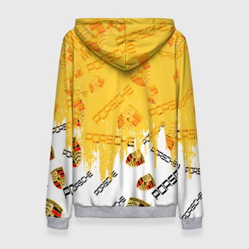 Женская толстовка 3D с принтом Porsche Порше паттерн, вид сзади #1