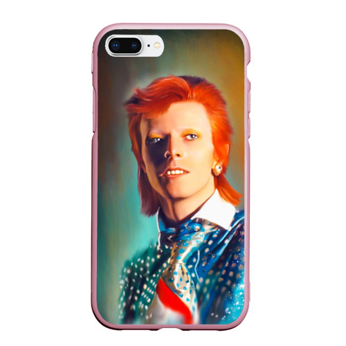 Чехол для iPhone 7Plus/8 Plus матовый Ziggy Stardust Portrait, цвет розовый