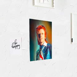 Постер с принтом Ziggy Stardust Portrait для любого человека, вид спереди №3. Цвет основы: белый