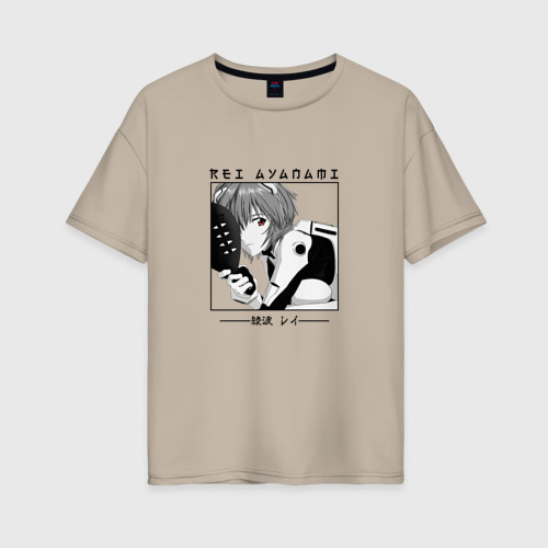 Женская футболка хлопок Oversize с принтом Neon Genesis Evangelion, Рей Аянами, вид спереди #2