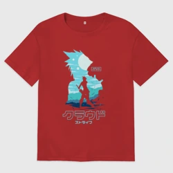 Женская футболка хлопок Oversize Клауд Страйф