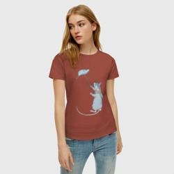 Женская футболка хлопок Мышь-колдун - фото 2