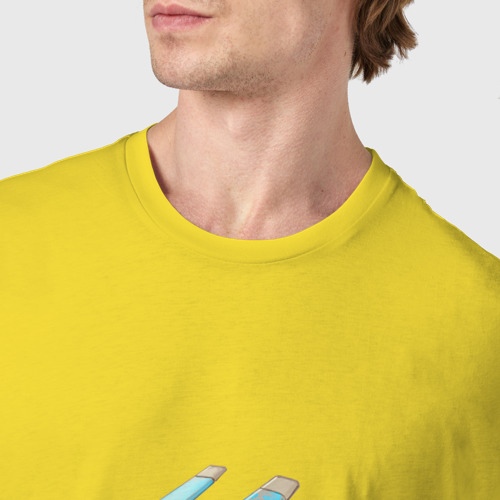 Мужская футболка хлопок Зайчик в роботе, цвет желтый - фото 6