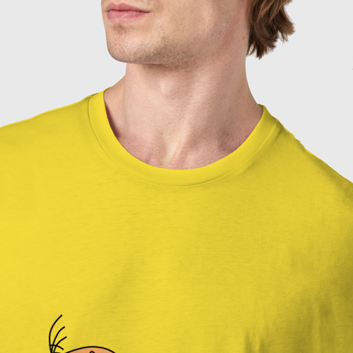 Мужская футболка хлопок Велосипед и Масяня, цвет желтый - фото 6