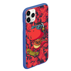 Чехол для iPhone 11 Pro Max матовый Веселый динозавр на скейте - фото 2