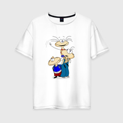 Женская футболка хлопок Oversize Семья Масяни