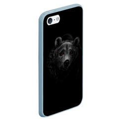 Чехол для iPhone 5/5S матовый Голова хищного медведя - фото 2