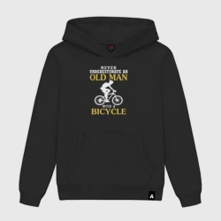 Мужская толстовка хлопок Никогда не недооценивайте старика с велосипедом