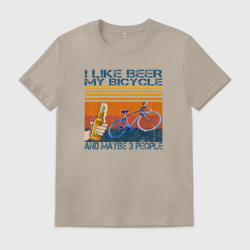 Мужская футболка хлопок Я люблю пиво, мой велосипед и возможно 3 людей