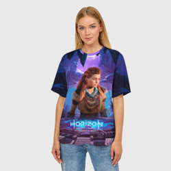 Женская футболка oversize 3D Horizon  Aloy forbidden west - фото 2