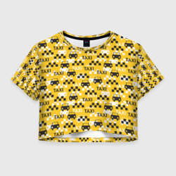 Женская футболка Crop-top 3D Такси Taxi