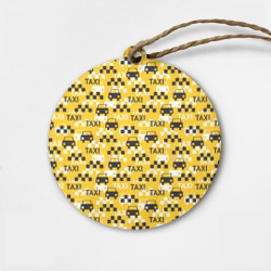 Деревянная игрушка круг Такси Taxi