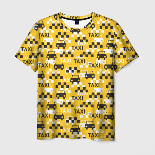 Мужская футболка с принтом Такси Taxi, вид спереди №1