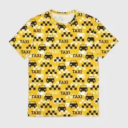 Мужская футболка 3D Такси Taxi
