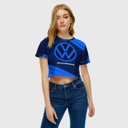 Женская футболка Crop-top 3D Volkswagen + Абстракция - фото 2