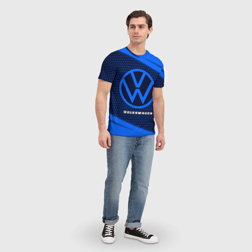 Мужская футболка 3D Volkswagen + Абстракция, цвет 3D печать - фото 5