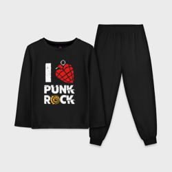 Детская пижама с лонгсливом хлопок I love punk rock